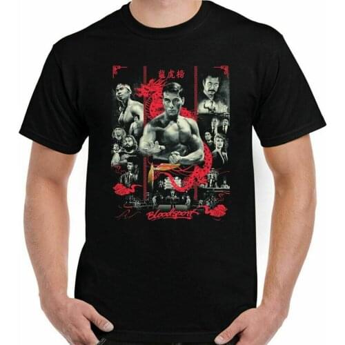 Bloodsport T-Shirt Martial Arts Mens Jean Claude Van Damme Movie Top Frank Dux