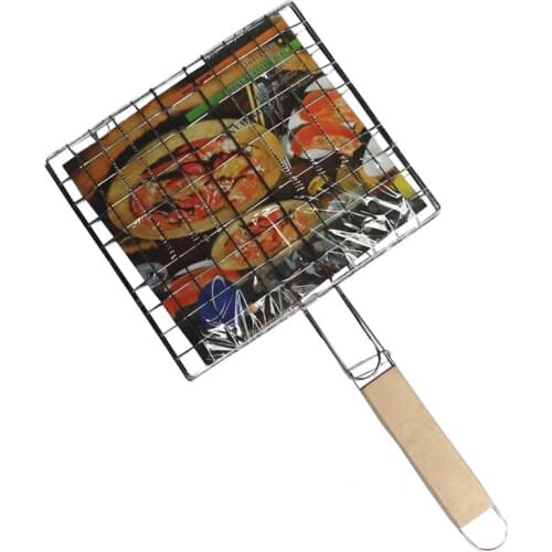 Outdoor barbecue grill tools supporting network folder, stainless steel barbecue grilled fish clip subnet clip