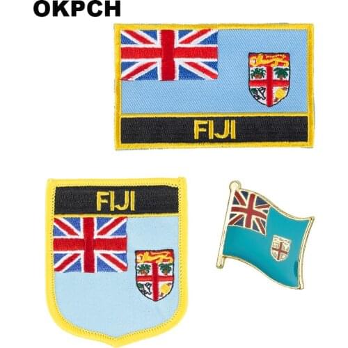 Fiji flag patch badge 3pcs a Set Patches for Clothing DIY Decoration PT0060-3