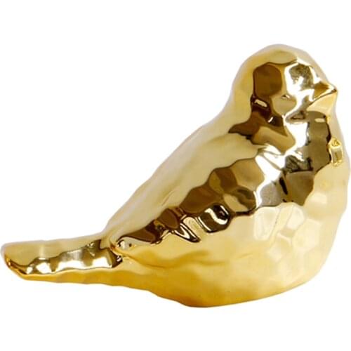 European Style Ceramic Golden Bird Shaped Candlestick Home Ornament Wedding Decorations Gifts (Small)