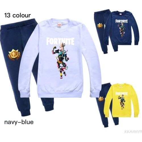 Fortnite Girls Boys Clothes Sets Spring Autumn Pullover Tops + Pants Outfits Casual Childs Tracksuit