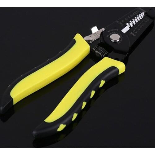 Mainpoin Multifunction 7" Wire Stripper Cable Cutting Scissor Stripping Pliers Cutter 0.6-2.6mm Electrician Hand Tools