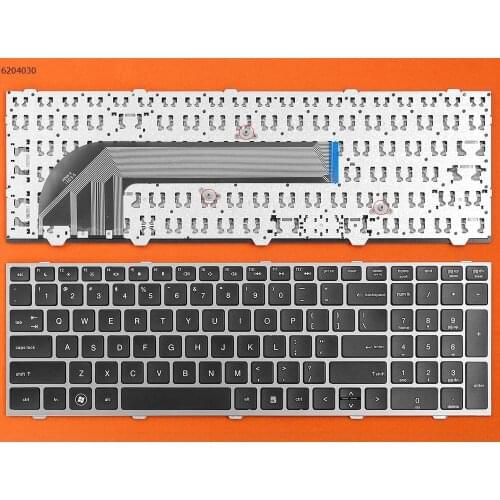 US Layout New Replacement Keyboard for HP Probook 4540s 4545s 4740s 4745s Laptop Silver Frame Black Key
