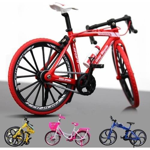 New 1:10 Alloy Bicycle Model Simulation Bicycle Ornaments Die Casting Metal Finger Mountain Bike Racing Toy Childrens Gift
