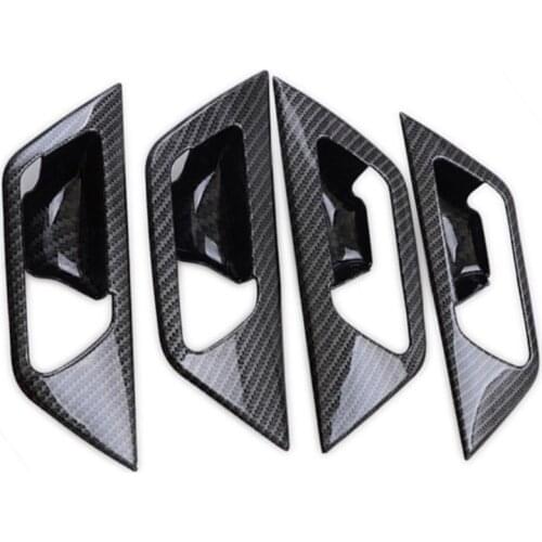 NEW-for Peugeot 3008 Gt 2017 2018 Carbon Fiber Interior Inner Door Handle Catch Cover Trim Inserting Decal Panel Car Accessories