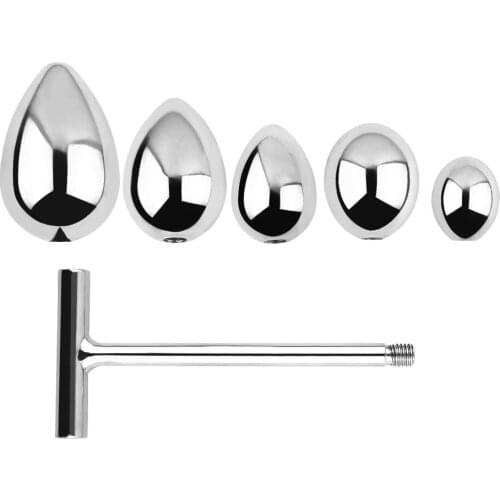 New Replaceable Metal Anal Beads Big Dildo Penetration Butt Plug Vagina Insert Anus Dilator Slave BDSM Sex Toys For Man Women