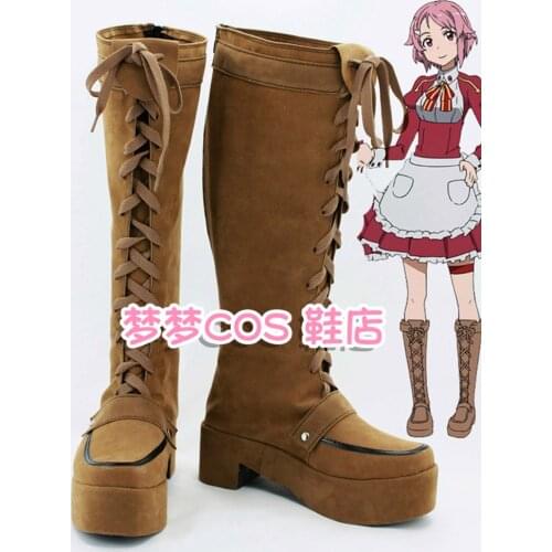 Sword Art Online Lisbeth Rika Shinozaki Cosplay Costume Shoes Boots Custom Made Halloween Carnival Party Accessories