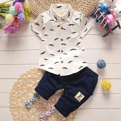 Clothing For Baby Boy Clothes Set Summer Baby Clothes Toddler Kids Baby Boys Beard T Shirt Tops+Shorts Pants Outfit Clothes Set