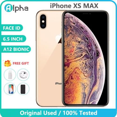 Original Used Apple iPhone XS Max Unlocked Cell phones Face ID 6.5" 64GB/256GB ROM IOS A12 Bionic Chip 12.0MP Smart phone