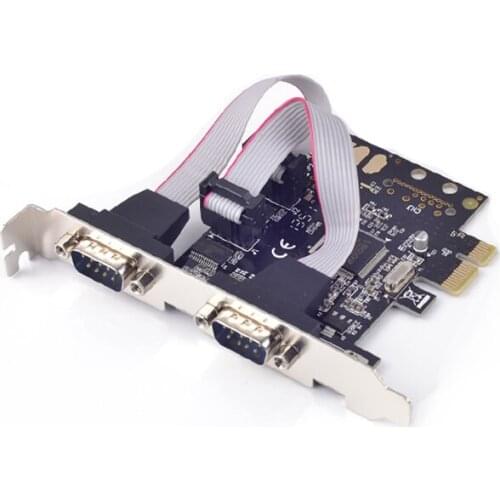 PCIE 2 Port RS232 RS-232 Serial Port COM to PCI-E PCI Express Card Adapter Converter 2-port Serial Mcs 9922 win10