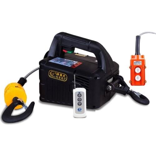 220v 500kg Remote control crane hoist wire rope electric hoist aluminum shell hoist household indoor small crane hoist