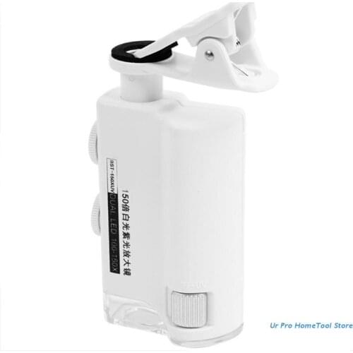 Portable Mini micro optics Lens System Microscope w/ Light LED Pocket Microscope M17E