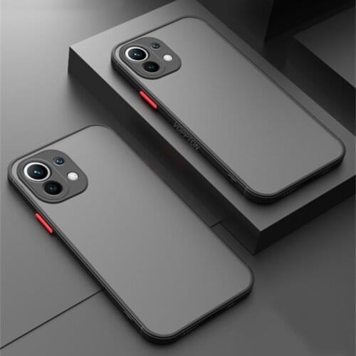 Translucent Case For Xiaomi Mi 11 Lite Mi 11 Ultra Case Matte Hard Plastic Soft Edge Back Shockproof Cover For Xiaomi Mi 11