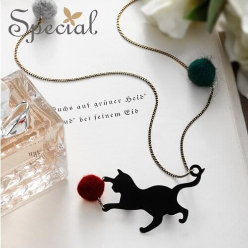 Special European and American ins girls love long necklaces, hair chain pendants, hanging chains showing thin cats