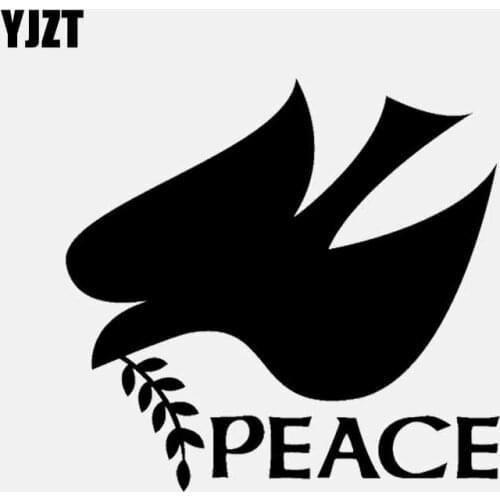 YJZT 13.6CM*12.9CM PEACE Dove - Bird Love Judaism Christian Car Window Vinyl Decal Sticker Black/Silver C3-1313