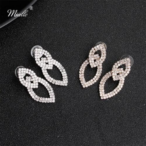 Miallo Fashion Women Earring Full Austrian Crystal Wedding Bride Bridesmaids Party Alloy Rhinestone Earring