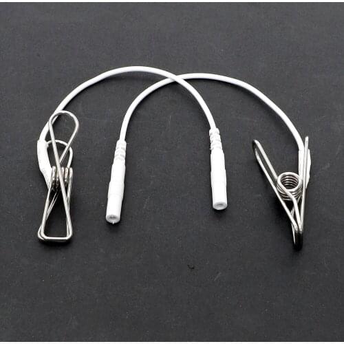 IKOKY Female Masturbation Nipple Clamp Accessories Electric Shock Nipple Clips 1 Pair Adult Game Sex Toys for Women Men