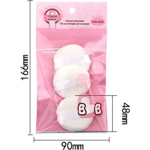 3Pcs/set Round Shape Wet/Dry Powder Air Cushion BB Cream Cosmetic Powder Puff, Facial Blush Concealer Sponge Puff Make Up Tools