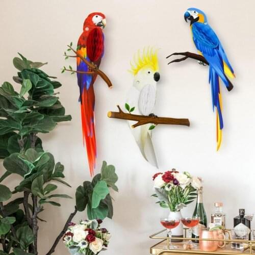 3Pcs/Set Cartoon Honeycomb Animal Paper Birds Parrot Wall Hanging Children Toys Wind Chimes Hanging Decorations