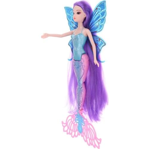 30cm Modern Girl Magical Mermaid Doll with Wing Kids Birthday Gift Children Pretend Play Toy Cake Toppers
