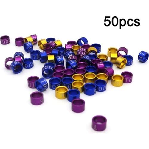 50 Pcs Pigeon Bands Bird 5mm Foot Ring Species Identify Training Rings Pet Bird H58C
