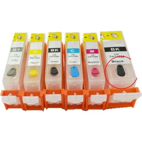 6 ink 525 526 PGI-525BK CLI-526BK C M Y GY 6 COLOR refillable ink cartridge with chip empty for canon MG6150 printer