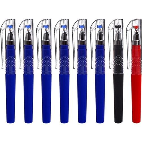 8Pcs/Set Mini Pocket Size Clip Gel Pen 0.5mm Bullet Tip Blue Black Red Ink Rod Small Office School Signature Pens Writing Handle
