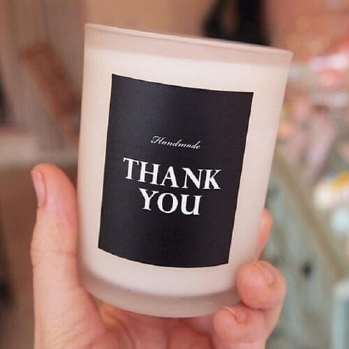9pc/set sealing sticker for candy cookie box bag chocolate paper gift package Birthday Party favor DIY thank you black square Wh