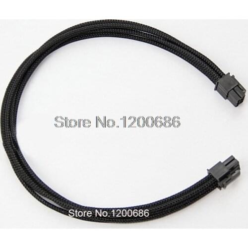 900MM 16 AWG Black Sleave and Black cables 4P ATX Female (5777 Black) to 4P ATX Female (Molex 5777 Black) Same Direction