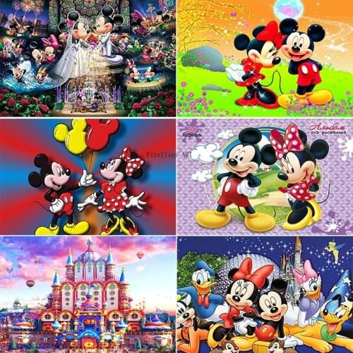 Disney 5D DIY Diamond Painting Cartoon Mickey Mouse Cross Stitch Kits Mosaic Diamond Embroidery Full Square Drill Home Decor