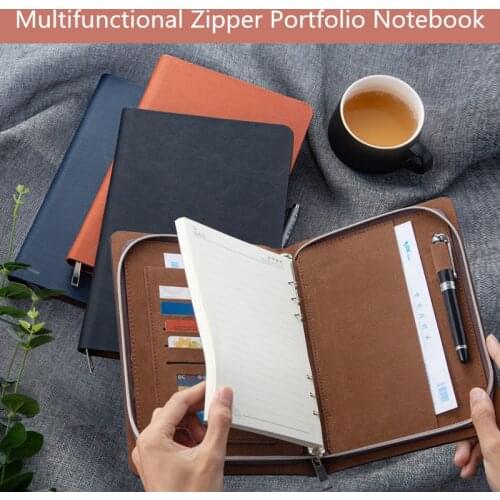 Crocodile Grain Leather Notebook Cover,Vintage Business Journal planner agenda,Zipper loose-leaf office notebook notepad a5 a6