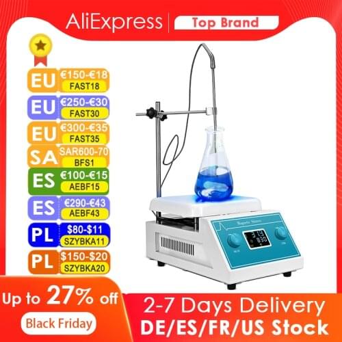 EU Stock Large 5L Ceramic Hot Plate with Magnetic Stirrer Lab Digital Magnetic,200-2000rpm Speed LED Display Temperature Display