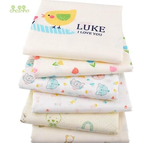 Chainho,Cartoon Series,Cotton Gauze fabric,Double Layer for DIY Sewing&Quilting Baby Bath Towel,Diapers,Bibs Material,Half Meter