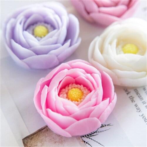 Peony Flower Handmade Soap Silicone Mold DIY Silicone Soap Molds Soap Making Candle Mold Fondant Cake Decor Chocolate Mold