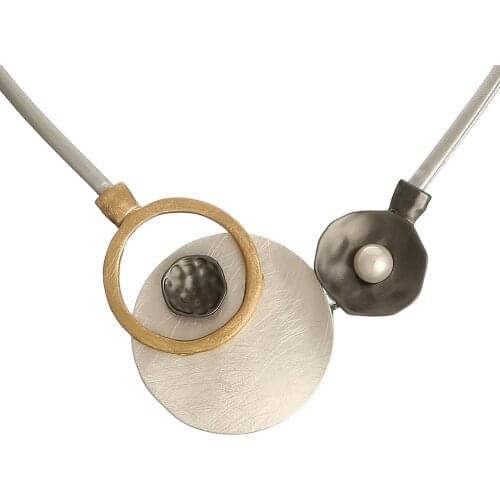 Decorative Chain Metal Necklace Adjustable Zinc Alloy Rope Accessories Women Jewelry Round Pendant Suspension Collier Femme 2021