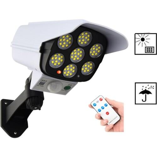Remote Solar motion sensor lamp Power Bullet Dummy/ Fake Security Simulation Monitor LED Blinking Light,OutdoorPowered Camera