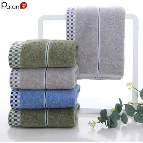 Household Cotton Plaid Side Towel Absorbent Face Wash Items Bathroom Shampoo Towel Bath Dry Fabric for Home Daily Use 33*73cm