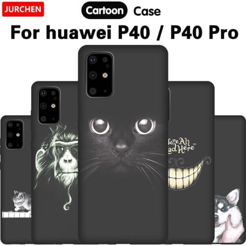 JURCHEN Soft TPU Cover For Huawei P40 Pro Case Cute Cartoon Silicone Phone Cases For Huawei P40 / P 40 Pro Back Cover