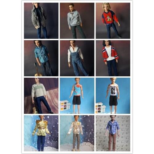 Wholesale New Arrival 10sets/lot Clothes Set for Barbie Ken, Casual suit Clothes For Barbie Princess Boyfriend