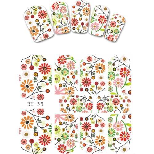 UPRETTEGO NAIL ART BEAUTY WATER DECAL SLIDER NAIL STICKER EASTER RABBIT LOVER FRUIT APPLE BROKEN GLASS DAISY RU055-060