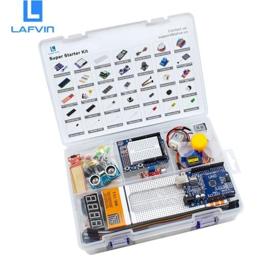 LAFVIN Super Starter Kit for Arduino UNO R3 - Uno R3 Board / Step Motor / Servo / 1602 LCD / jumper Wire + Tutorial/Retail Box