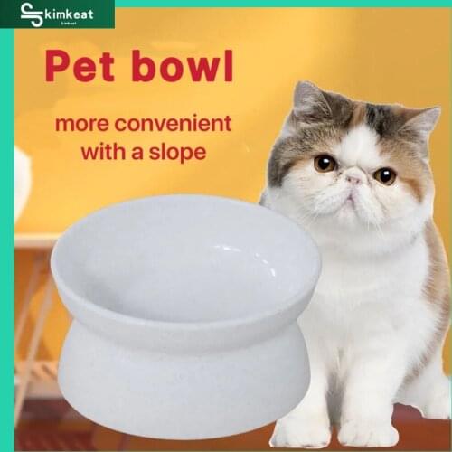 Hot sell Kitten Stress Free Double Side Use Feeding Dish Raised Cat Food Bowl Collection Pet Feeder Raised Cat Food Bowl