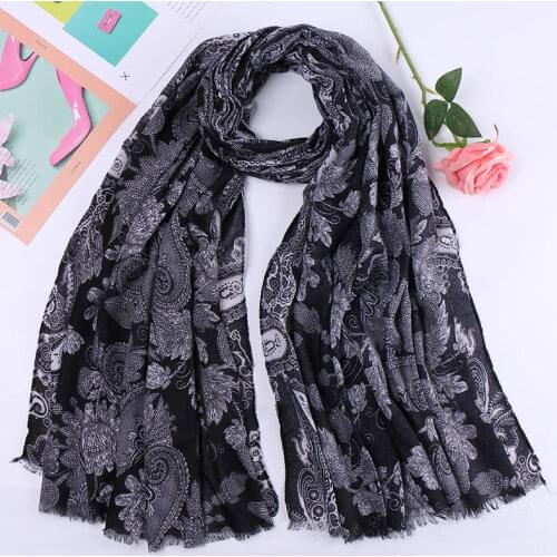 Fashion Printed Cashew Hijab Scarf Cotton Muslim Lightweight Pashmina Shawls Scarves Fashion Headband Wraps 4 color 10pcs/Lot