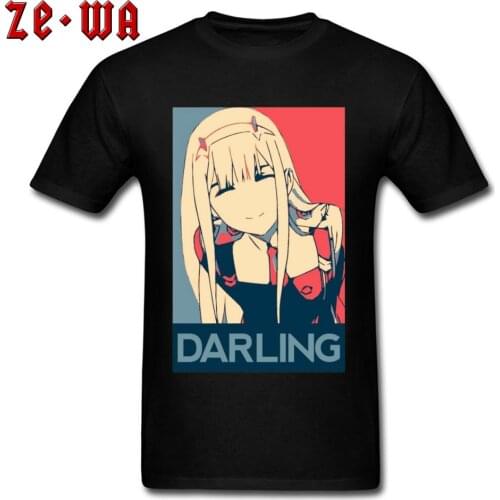Harajuku Men T-shirt Darling In The Franxx Zero Two Youth Tshirt Japan Anime Cotton Tops Tees Kawaii Girl T Shirts Cosplay