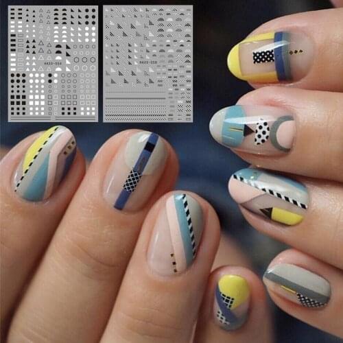 Hanyi series Geometric triangle HAXX-54-59 3d nail art stickers decal template diy nail tool decorations