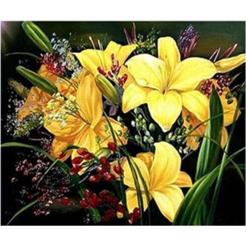 2019 new arrived New Diy Mosaic Diamond Painting square/ round Drill Art Diamond Embroidery Cross Stitch yellow flowers for gift