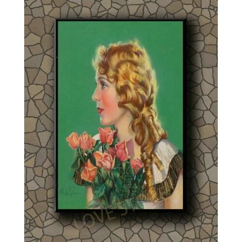 P023 Vintage Beautiful Pin-up Girl Classic Picture 130 Silk Fabric Poster Art Decor Indoor Painting Gift