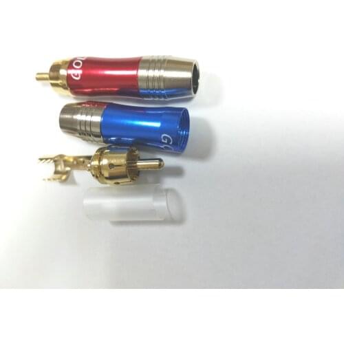 100pcs 24K Gold Plated RCA Plug connector soldering New