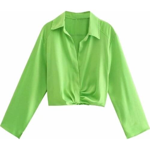 2021 New Spring Summer Women Female Sexy Polyester Shirt Brand Blouse Outwear