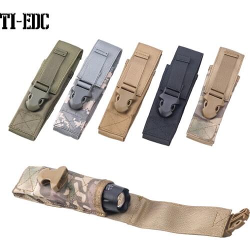Tactical Molle 1000D Nylon Flashlight Holster,Quick buckle design,Practical Military Belt Bag Pouch for Hunting Accessories